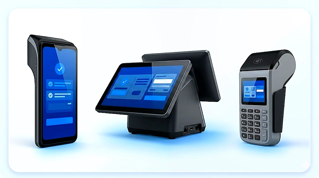POS terminal series including Android POS, desktop dual-screen POS and Linux or RTOS keypad POS